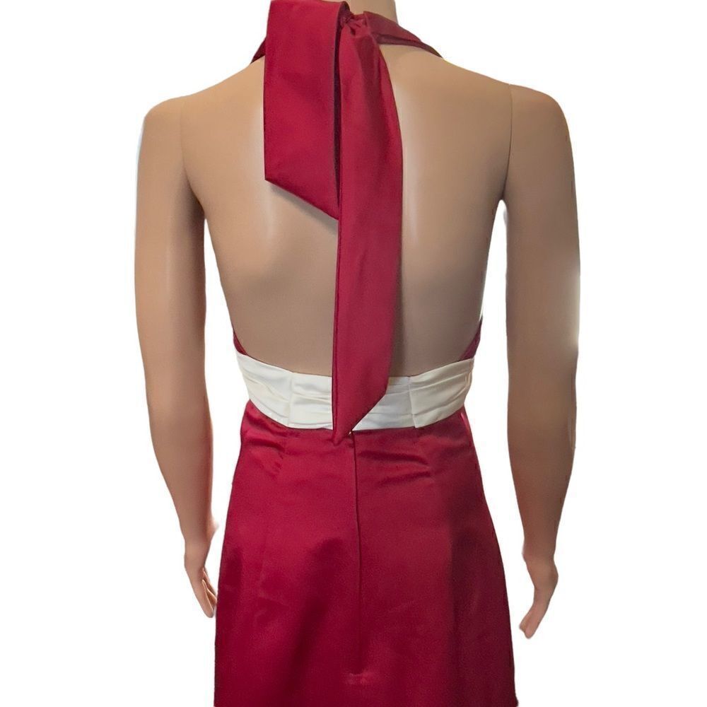 FOREVER YOURS Red Haltered Long Gown Size 6 - Picture 7 of 16